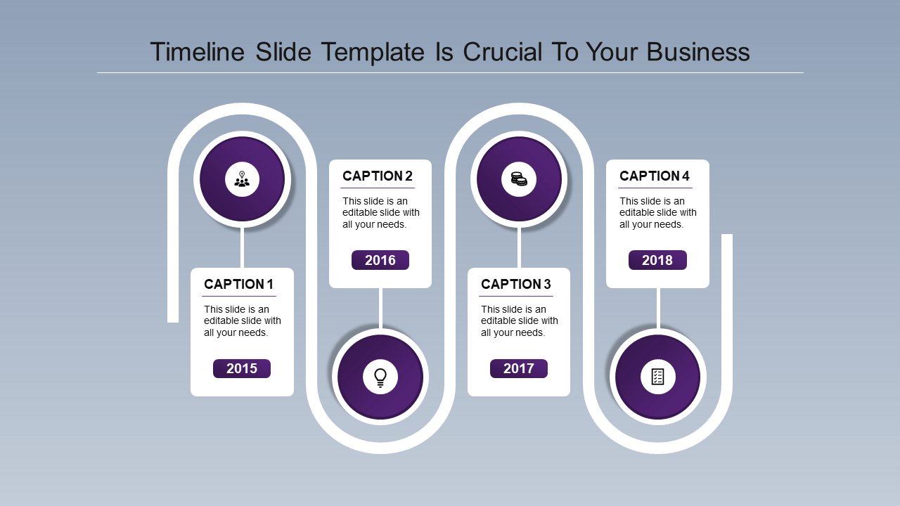 Best Timeline Template PPT Slide Design-Purple Color